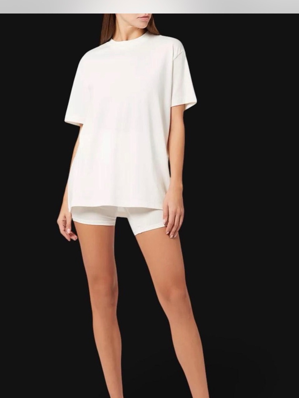SKIMS Relaxed Oversized White tee sz Small
